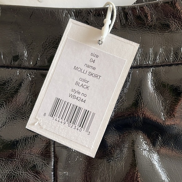 Walter Baker Lamb Leather Black Patent Molli Pencil Skirt NEW NWT Size 4 - Picture 3 of 6